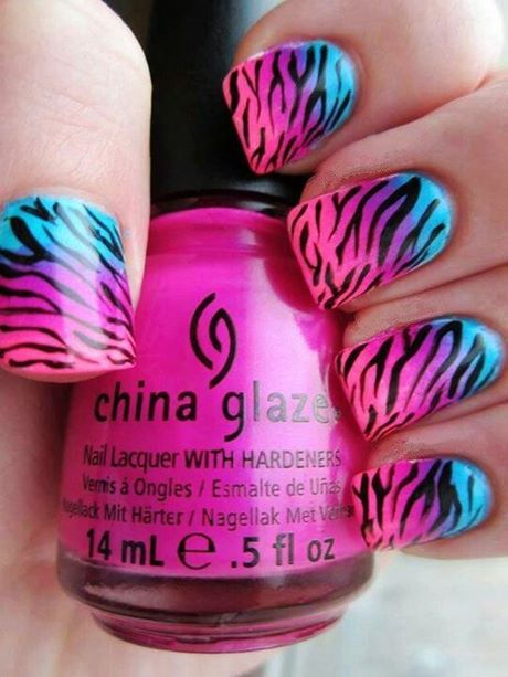 pink-zebra-nail-designs-83_5 Modele de unghii zebra roz