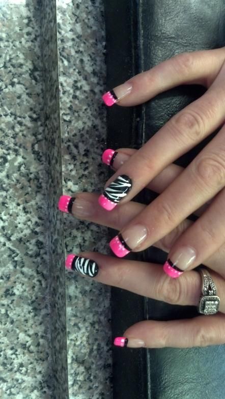 pink-zebra-nail-designs-83_9 Modele de unghii zebra roz