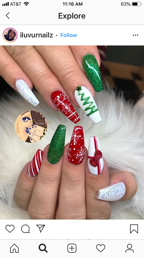pinterest-christmas-nails-designs-95 Pinterest Modele de unghii de Crăciun