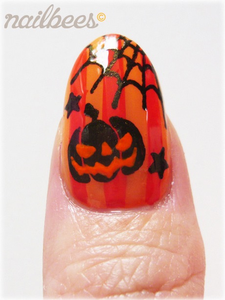 pumpkin-halloween-nail-art-41_10 Dovleac halloween nail art