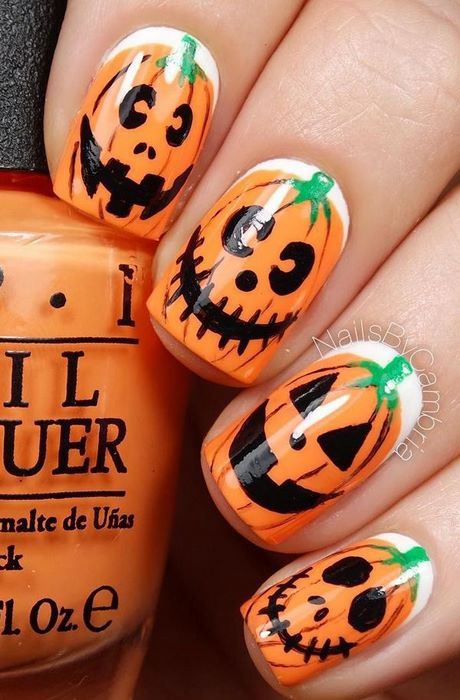 pumpkin-halloween-nail-art-41_3 Dovleac halloween nail art