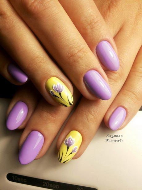 purple-and-yellow-nail-designs-79_8 Modele de unghii violet și galben