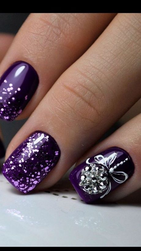 purple-christmas-nail-designs-91_11 Purple modele de unghii de Crăciun