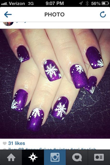 purple-christmas-nail-designs-91_9 Purple modele de unghii de Crăciun
