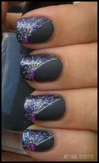 purple-halloween-nail-art-86_12 Violet halloween nail art