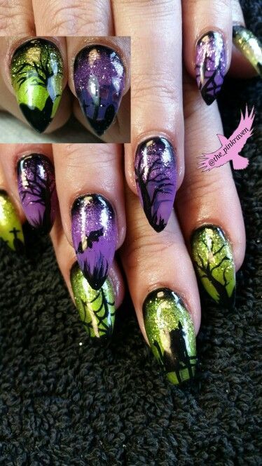 purple-halloween-nail-art-86_3 Violet halloween nail art