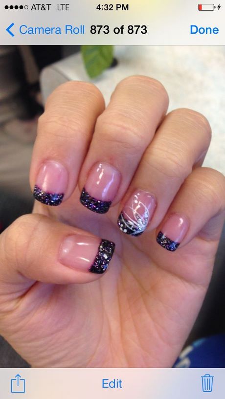 purple-nails-with-glitter-tips-25_13 Cuie violet cu sfaturi sclipici