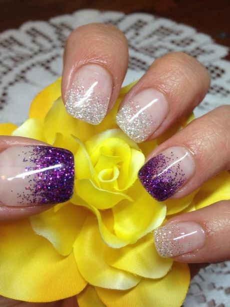 purple-nails-with-glitter-tips-25_6 Cuie violet cu sfaturi sclipici