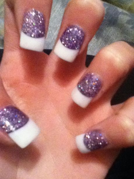 purple-nails-with-glitter-tips-25_8 Cuie violet cu sfaturi sclipici