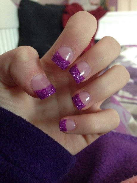 purple-nails-with-glitter-tips-25_9 Cuie violet cu sfaturi sclipici