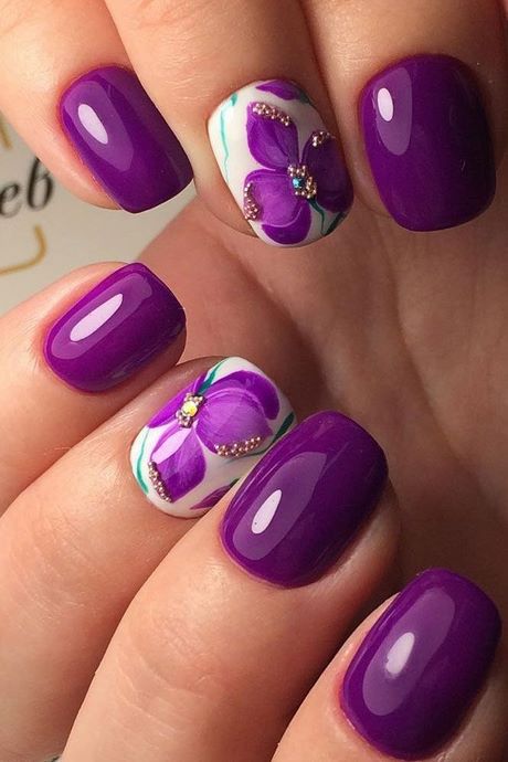 purple-summer-nail-designs-39_14 Modele de unghii de vară violet