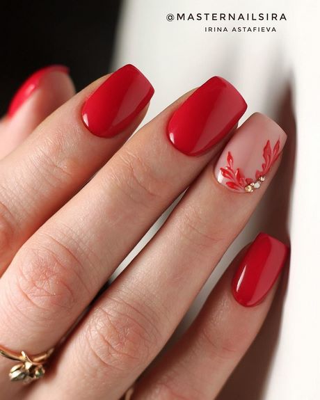 red-gel-nail-polish-designs-62_5 Modele de lacuri de unghii cu gel roșu