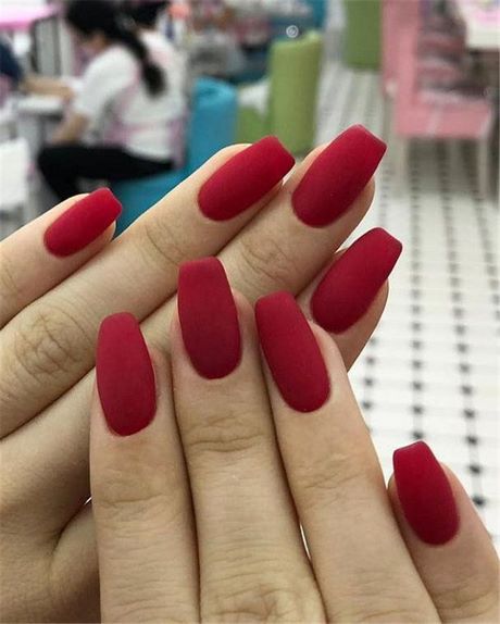 red-matte-nails-designs-70_7 Modele de unghii mat roșu