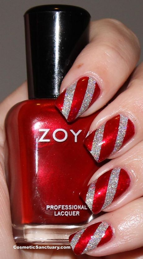 red-nails-with-silver-design-12_13 Cuie roșii cu design argintiu