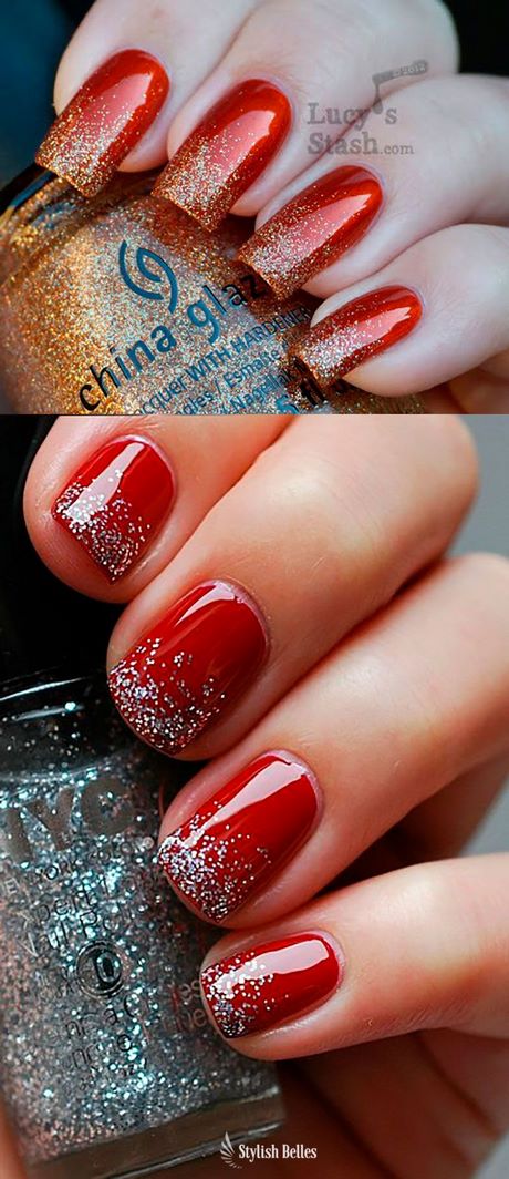 red-nails-with-silver-design-12_18 Cuie roșii cu design argintiu