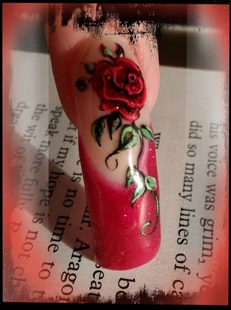 red-rose-nail-design-83_10 Red rose unghii de design