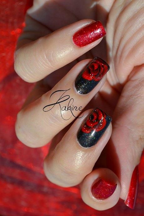 red-rose-nail-design-83_18 Red rose unghii de design