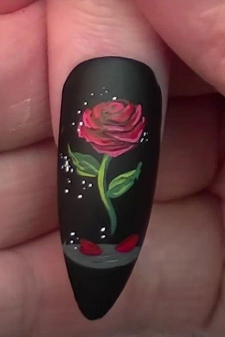 red-rose-nail-design-83_7 Red rose unghii de design