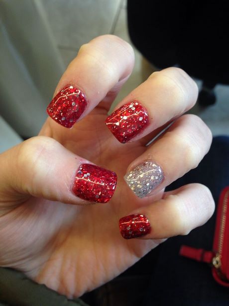 red-sparkle-nail-designs-13_13 Modele de unghii cu sclipici roșii
