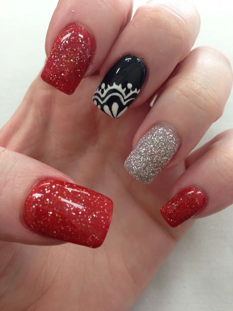red-sparkle-nail-designs-13_3 Modele de unghii cu sclipici roșii