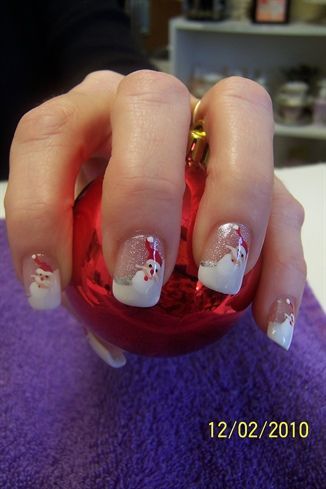 santa-hat-nail-art-designs-59_16 Mos Craciun pălărie nail art modele