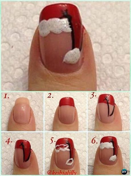 santa-hat-nail-art-designs-59_9 Mos Craciun pălărie nail art modele