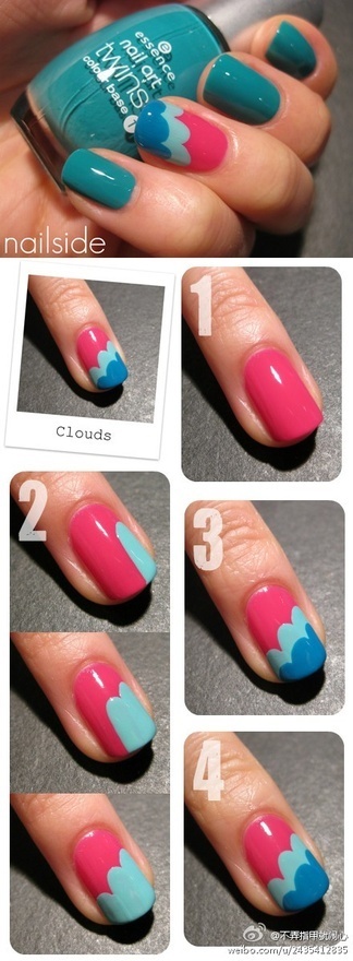 simple-two-color-nail-designs-25_17 Modele simple de unghii cu două culori