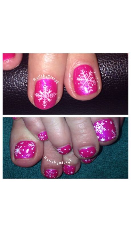 snowflake-toe-nail-design-46 Fulg de nea deget de la picior de design de unghii