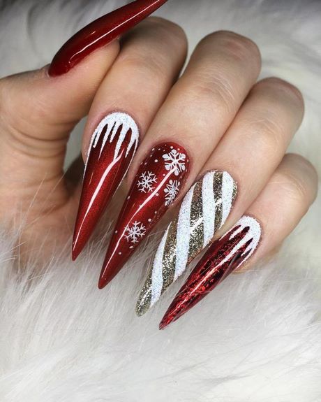 stiletto-christmas-nail-designs-63_2 Stiletto modele de unghii de Crăciun
