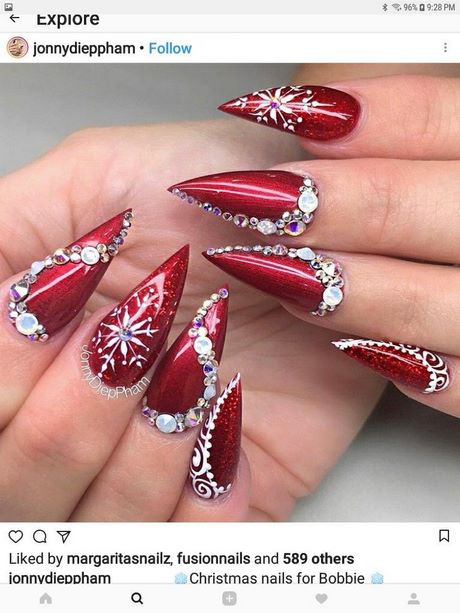 stiletto-christmas-nail-designs-63_7 Stiletto modele de unghii de Crăciun