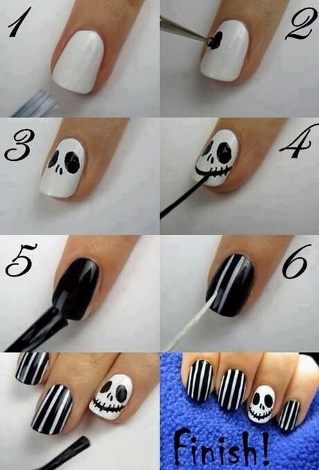 Zahăr craniu nail art modele