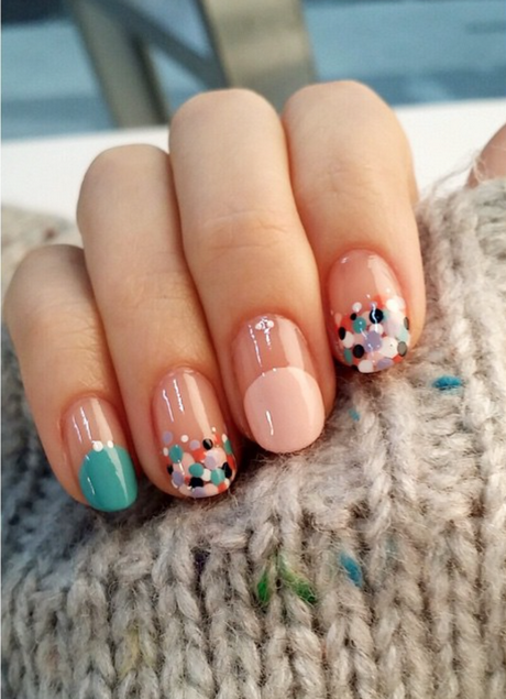 teal-and-pink-nail-designs-97 Modele de unghii Teal și roz