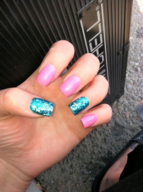 teal-and-pink-nail-designs-97_12 Modele de unghii Teal și roz