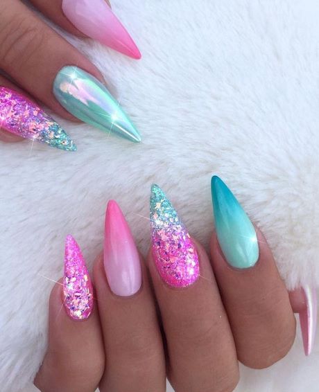 teal-and-pink-nail-designs-97_13 Modele de unghii Teal și roz