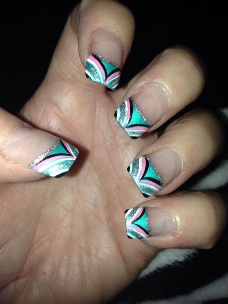 teal-and-pink-nail-designs-97_14 Modele de unghii Teal și roz