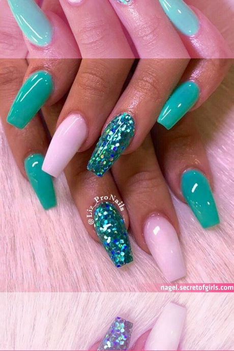 teal-and-pink-nail-designs-97_5 Modele de unghii Teal și roz