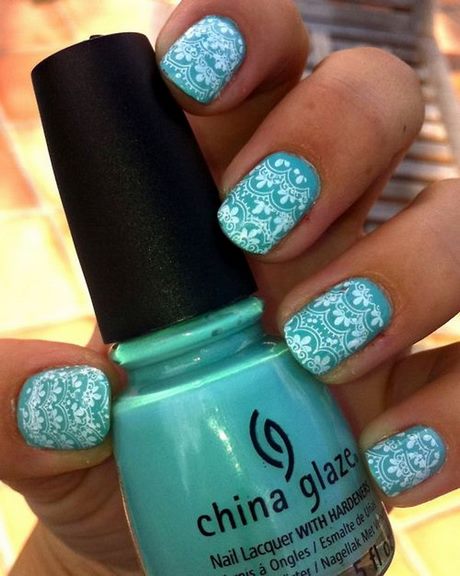 teal-and-white-nail-designs-45_5 Modele de unghii Teal și alb