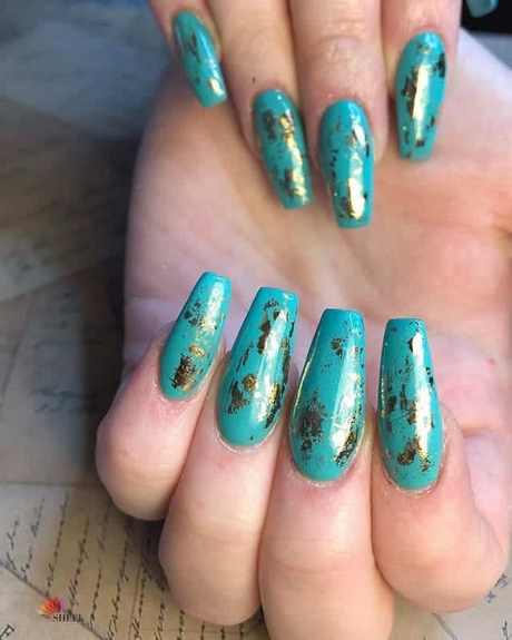 turquoise-acrylic-nail-designs-12 Modele de unghii acrilice turcoaz