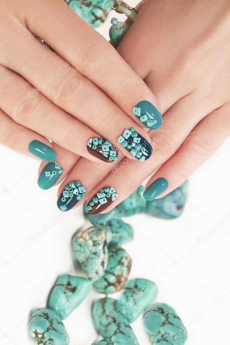 turquoise-acrylic-nail-designs-12_6 Modele de unghii acrilice turcoaz