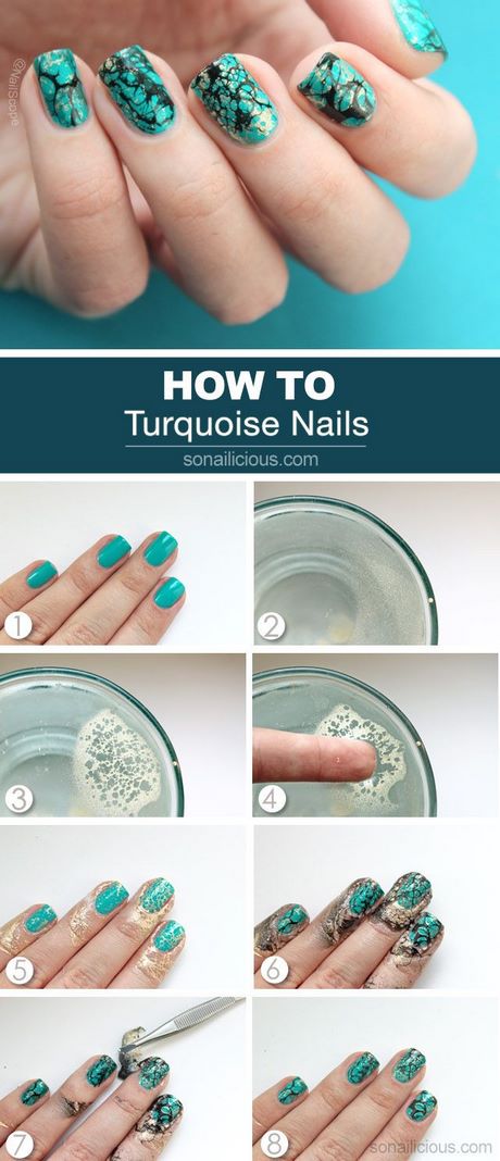 turquoise-nail-polish-designs-36_15 Modele de lacuri de unghii turcoaz