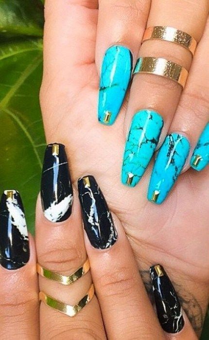 turquoise-nail-polish-designs-36_17 Modele de lacuri de unghii turcoaz