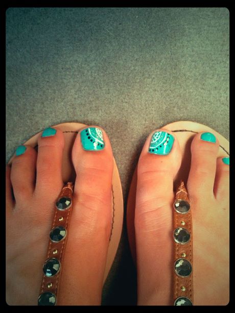 turquoise-toe-nail-designs-58 Modele de unghii turcoaz