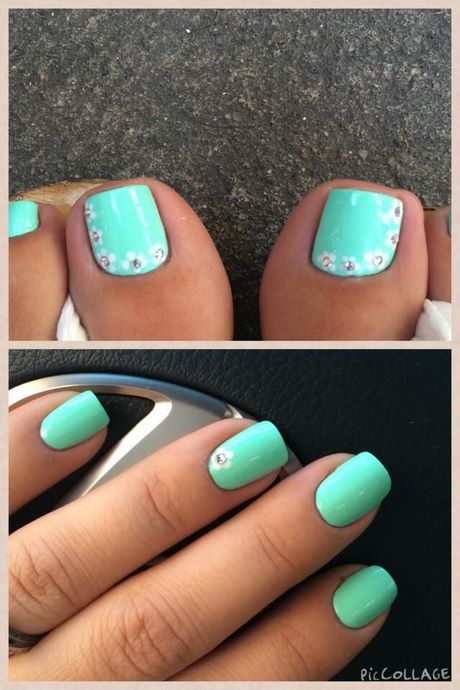 turquoise-toe-nail-designs-58_16 Modele de unghii turcoaz