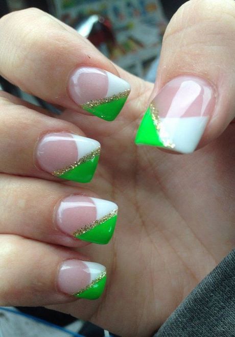 white-and-green-nail-designs-96_11 Modele de unghii albe și verzi