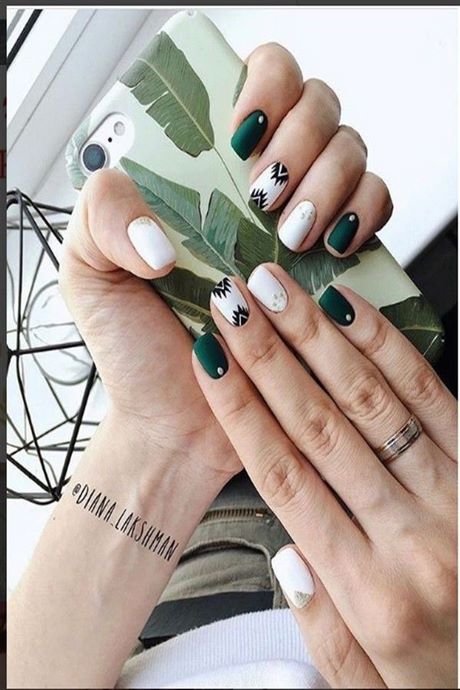 white-and-green-nail-designs-96_2 Modele de unghii albe și verzi