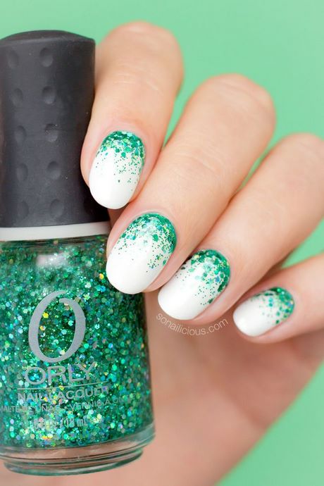 white-and-green-nail-designs-96_9 Modele de unghii albe și verzi
