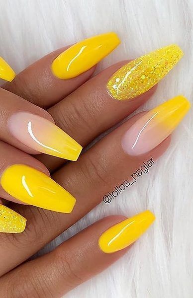 yellow-and-gray-nail-designs-86_7 Modele de unghii galbene și gri