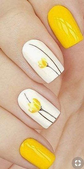 yellow-and-white-nail-art-59_11 Arta unghiilor galbene și albe