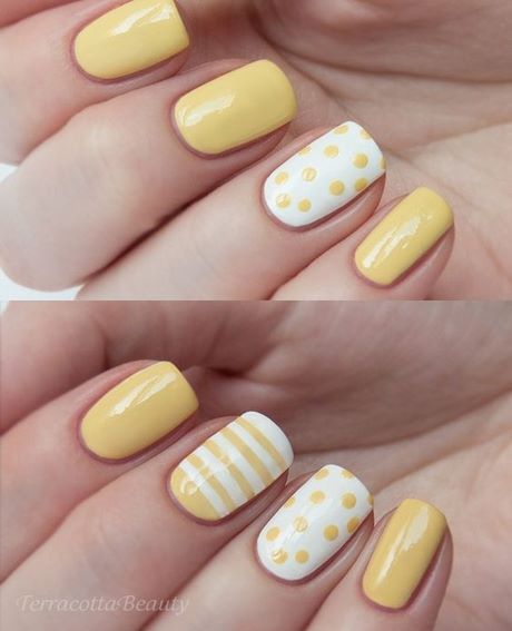 yellow-and-white-nail-art-59_14 Arta unghiilor galbene și albe