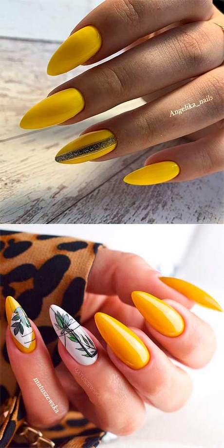 yellow-color-nail-art-designs-84 Modele de unghii de culoare galbenă